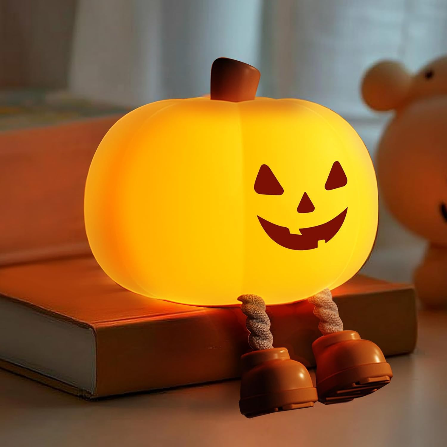 Pumpkin Night Light for Kids Cute Jack O Lantern Halloween Decor Nightlight for Baby Nursery Todd... | Amazon (US)