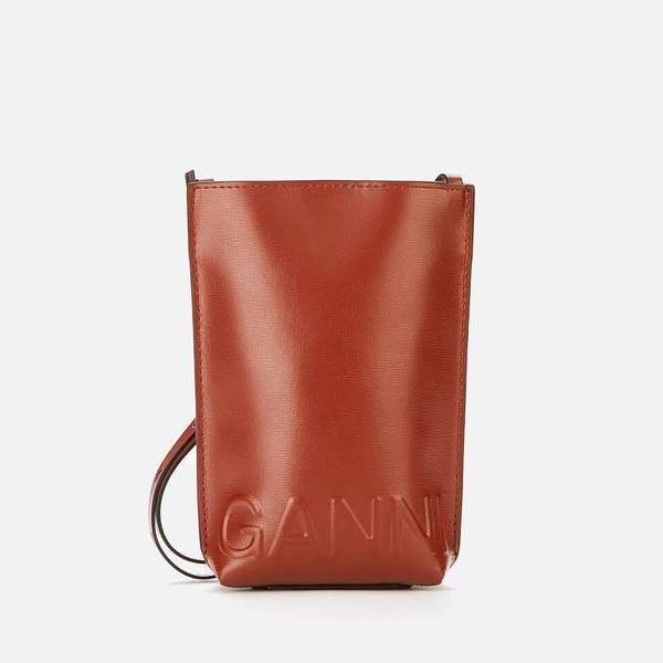 Ganni Women's Recycled Leather Small Cross Body Bag - Madder Brown | Coggles (Global)