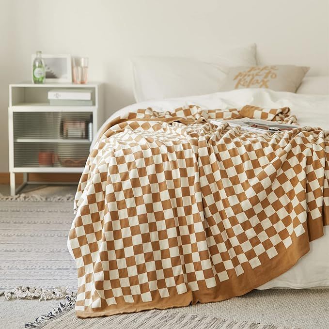 YIRUIO Throw Blankets Checkerboard Grid Chessboard Checkered Lightweight Ultra-Thin Comfort 100% ... | Amazon (US)