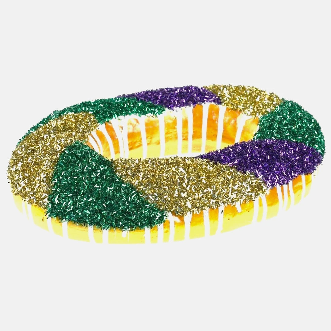 Faux Mardi Gras King Cake, 11.5"", Wreath Attachment, Mardi Gras Centerpiece Ornament, Mardi Gras... | Etsy (US)