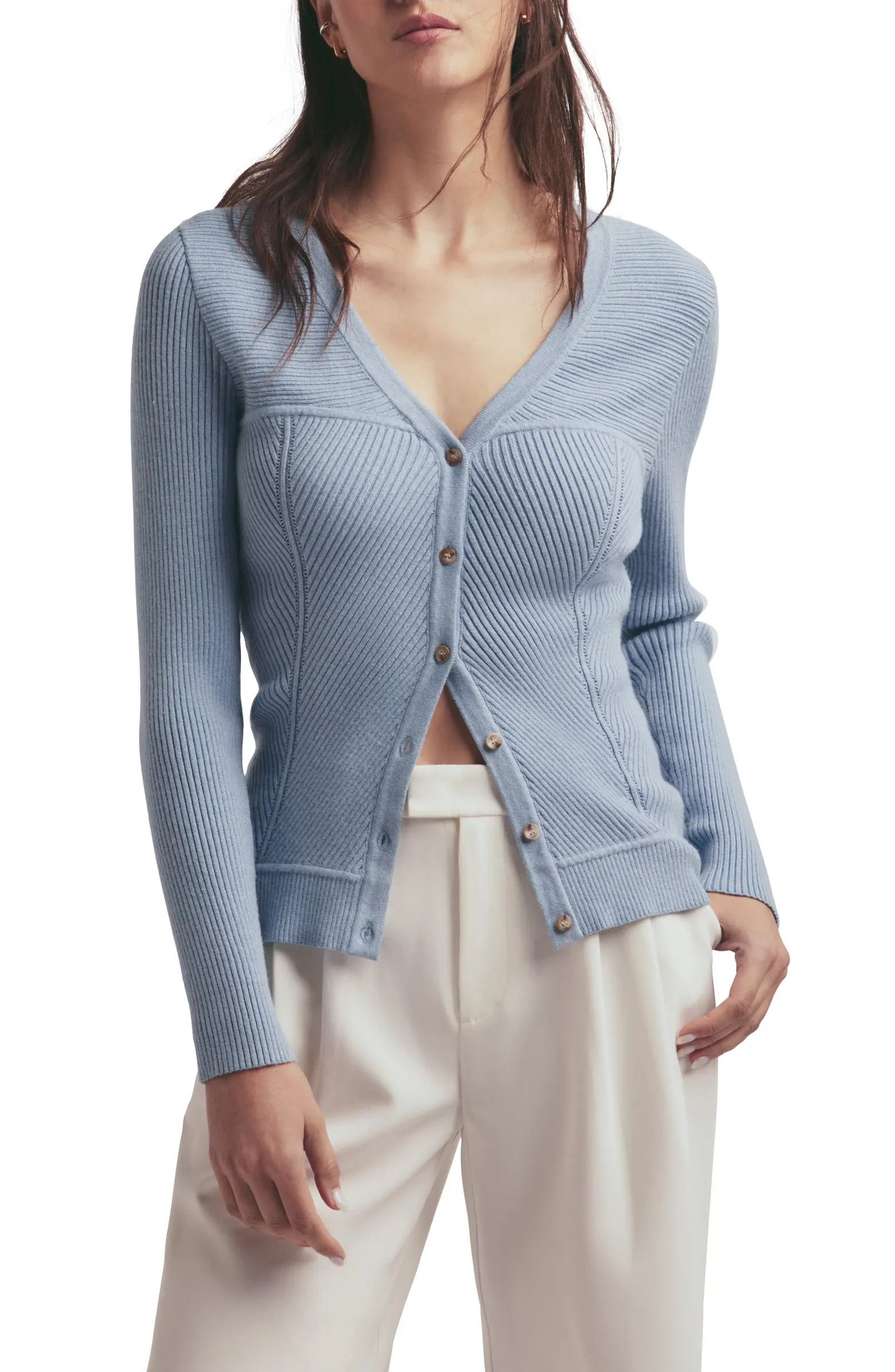 The Lena Bustier Rib Cardigan | Nordstrom