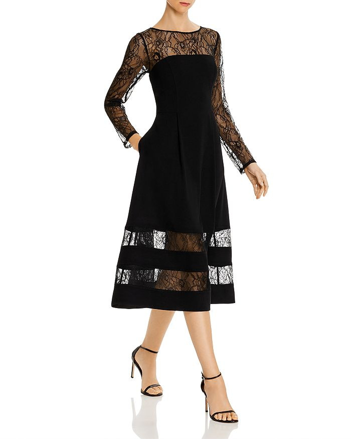 Shadow Striped Crepe Midi Dress | Bloomingdale's (US)
