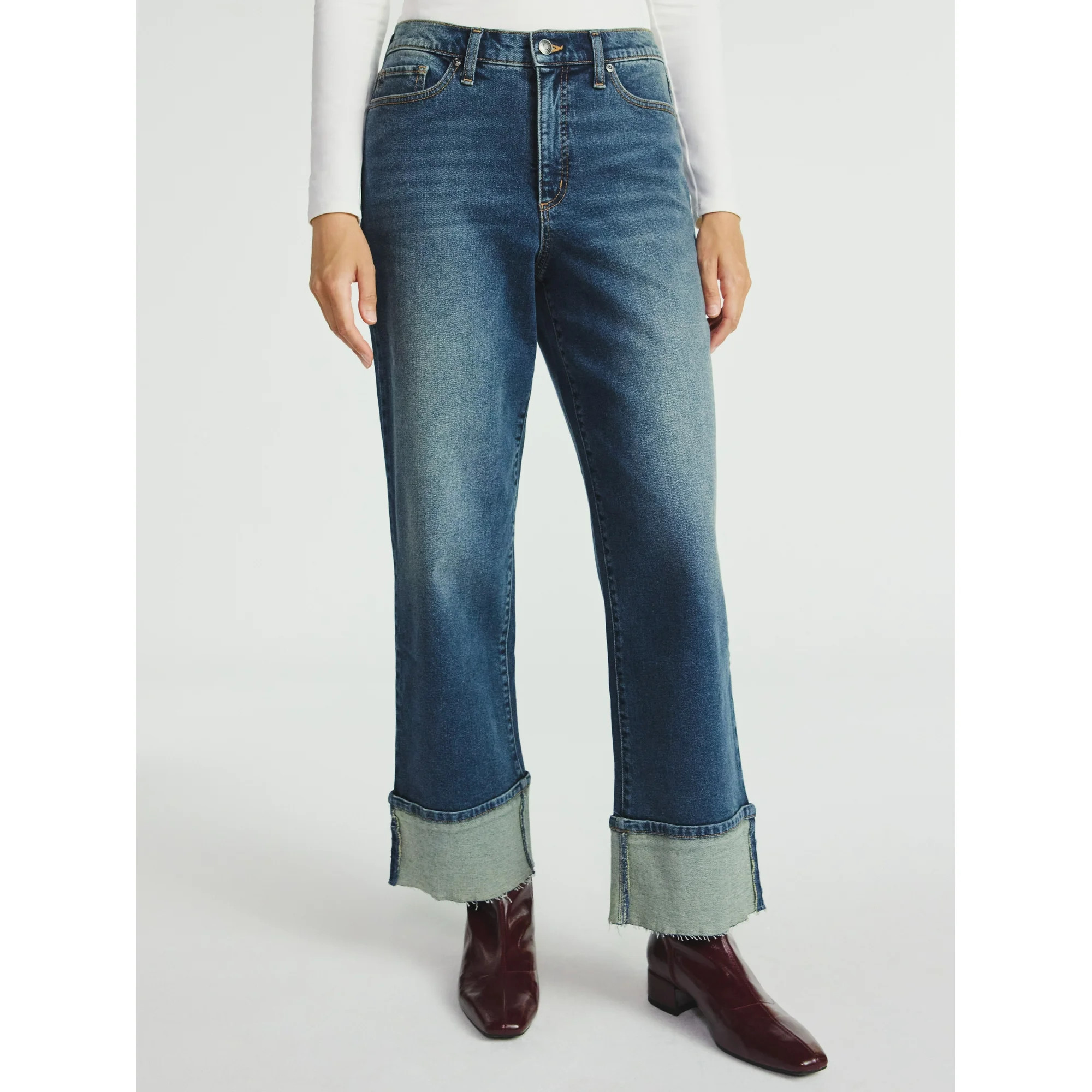 Scoop Women's and Women's Plus Benton Cuffed Ankle Jeans, 25", 27", and 29" Inseams, Sizes 0-26 -... | Walmart (US)