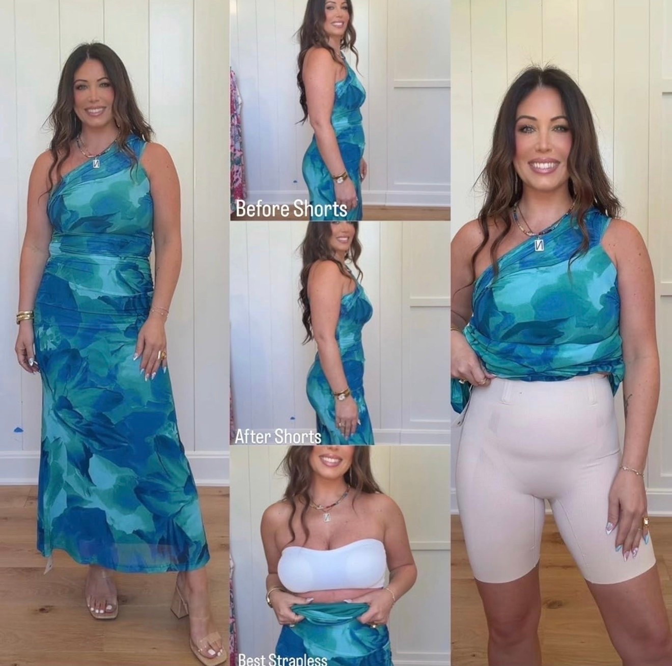 POV: the dress is stunning but the real MVPs are what’s underneath 👏✨ Sharing the best strapless bra + smoothing shorts that make dresses fit SO much better (and yes… the before/after speaks for itself 😍)

For reference I’m 5’4” 140lbs and in a small!
#AmazonFashion #AmazonFinds #Shapewear #StraplessBra #SummerDress #WeddingGuestDress #DressSeason #AmazonStyle #LTKStyle #FashionFinds

#LTKdayinmylife #LTKmomlife #LTKootd