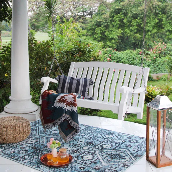 Odalys 2 Person Mahogany Solid Wood Porch Swing | Wayfair North America