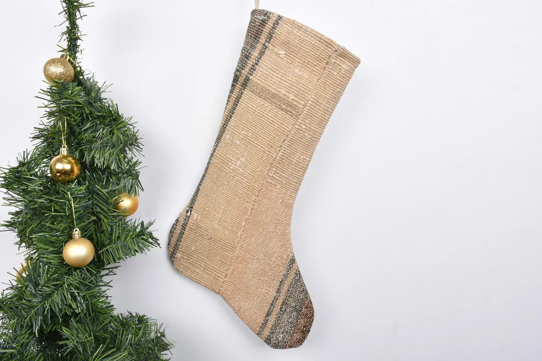 Rustic Kilim Christmas Stocking, Handmade Stocking, One-of-a-kind Holiday Gift, Custom Stocking f... | Etsy (US)