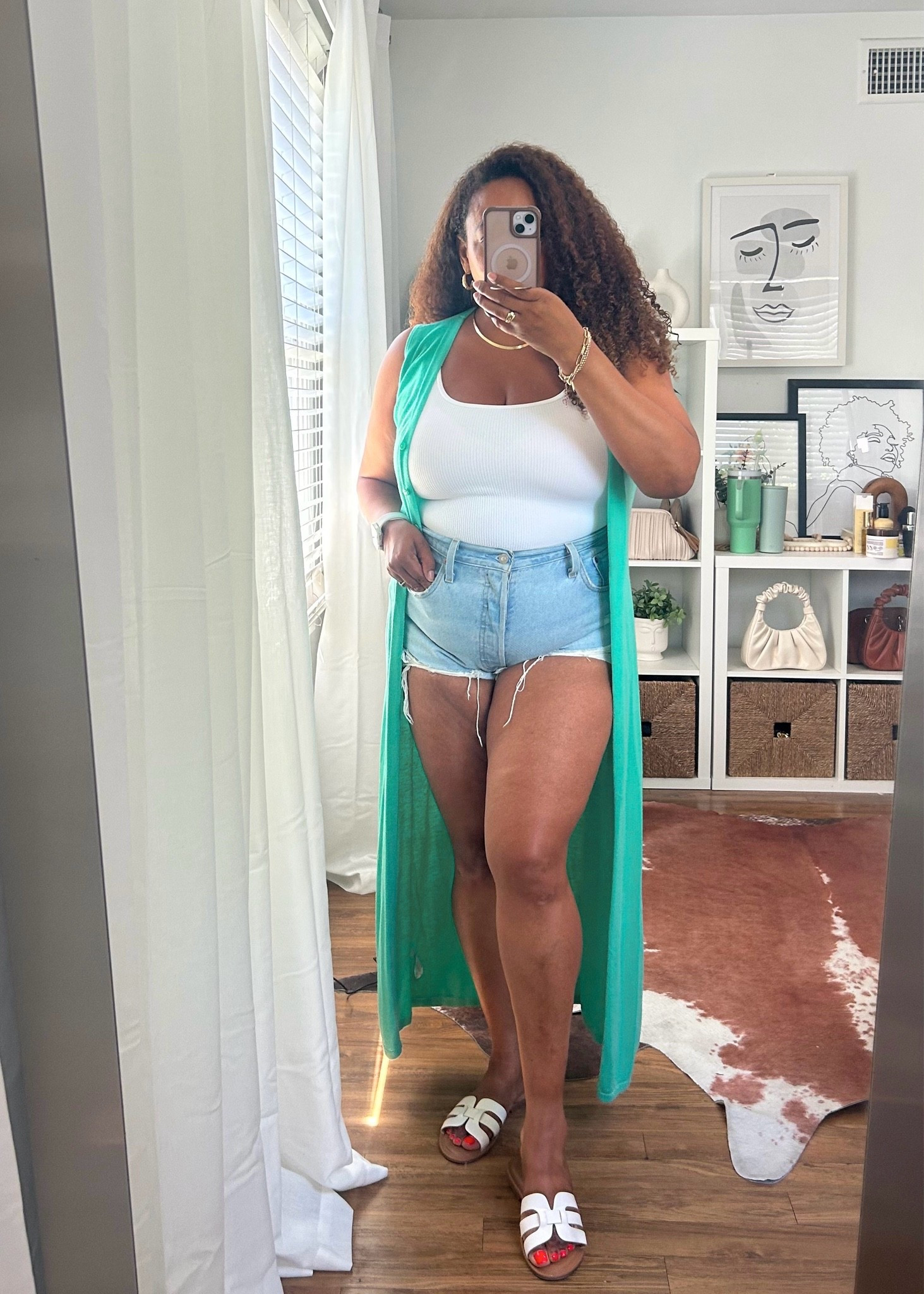 Cute weekend outfit. Bodysuit and sweater size large. Shorts size 33.

#LTKMidsize #LTKOver40 #LTKootd