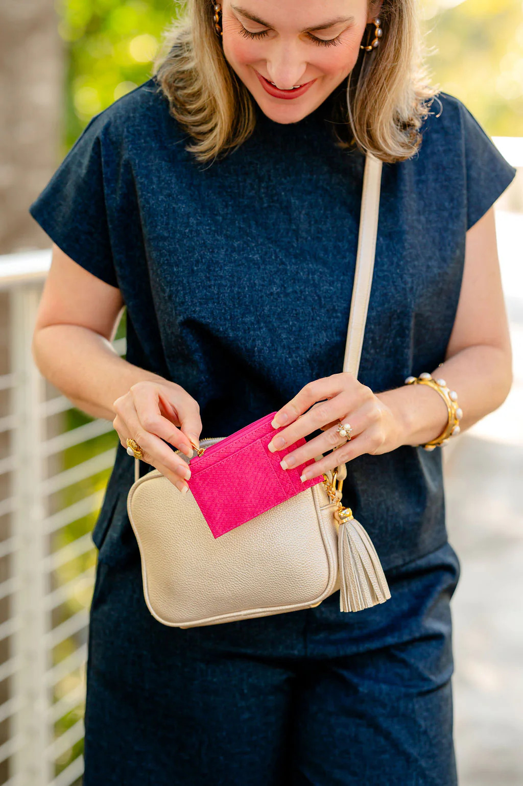 Molly Zip Card Holder Fuchsia | Caroline Hill