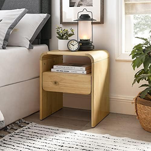 MUSEHOMEINC Modern Solid Wood Nightstand/End Table with for Bedroom,Bedside Furniture with One St... | Amazon (US)
