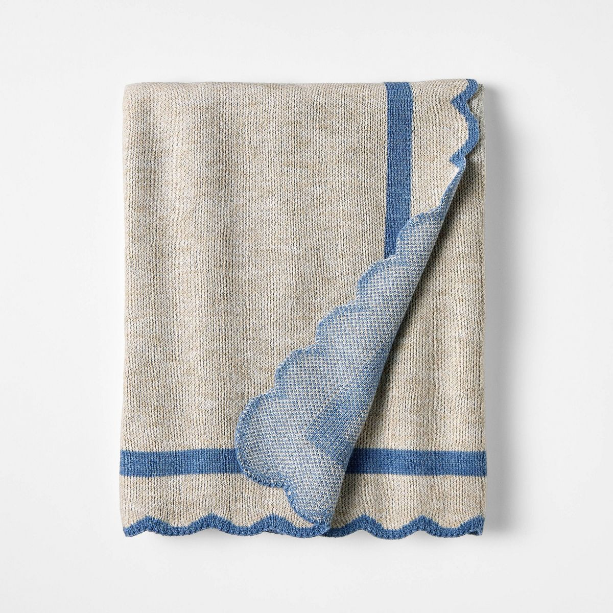 Scalloped Edge Throw Blue - Threshold™ designed with Studio McGee | Target
