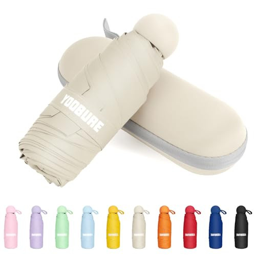 Yoobure Travel Umbrella Portable Compact Umbrellas, Pocket Mini for Purse, Umbrellas for UV Sun & Rain Small for Backpack, Umbrella with Case Folding for Kids Women | Amazon (US)