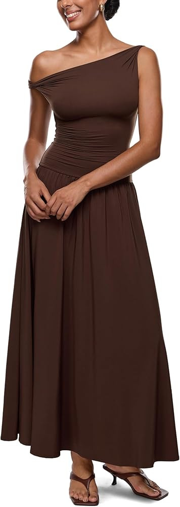 INLYRIC Women's Off The Shoulder Maxi Dresses Versatile Elegant Formal Wedding Guest Cocktail Fal... | Amazon (US)