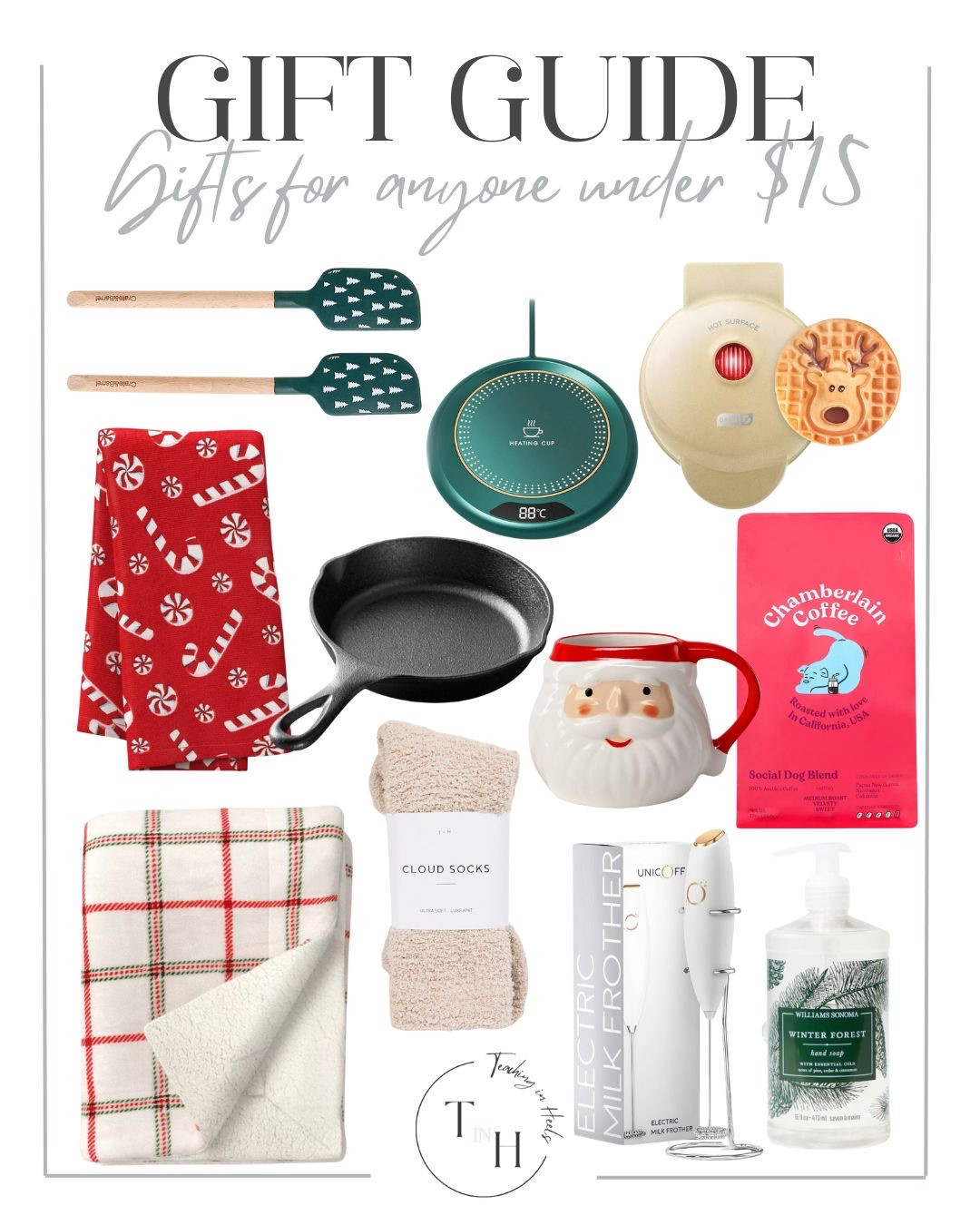 gift guide  holiday gift guide  gifts under 15  gifts for anyone under 15  last minute gifts  chamberlain coffee  smart coffee warmer  coffee mug  mini waffle maker  small castiron skillet  holiday spatula set  milk frother  fleece blanket  cozy socks  holiday hand wash  holiday hand towels 

#LTKGiftGuide #LTKSeasonal #LTKHoliday