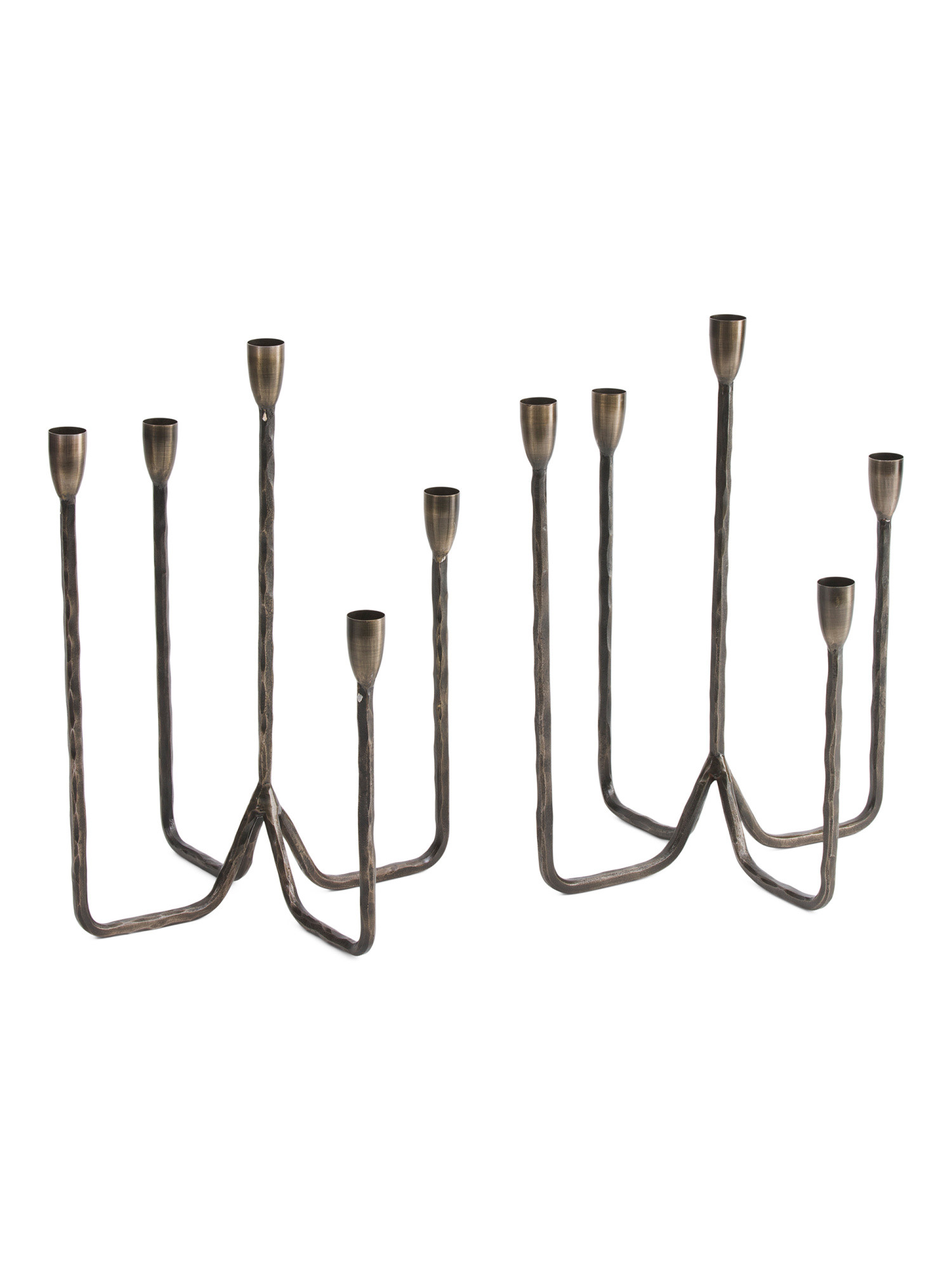 2pk 16in Forged Metal 5 Taper Candle Holders | TJ Maxx