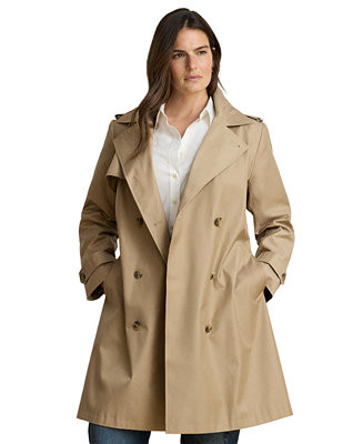Plus Size Double Breasted Trench Coat, Created for Macy's | Macy's