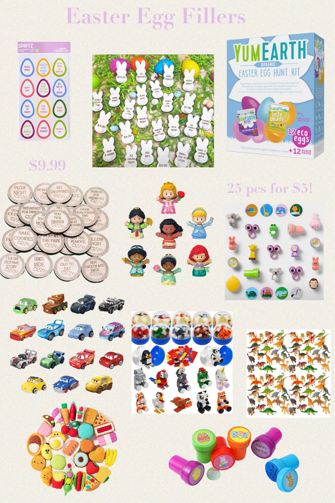 Easter Egg fillers

2ct Easter Egg Filler Reward Cards - Spritz / 25ct Easter Plastic Eggs Filler Animal - Spritz / Yum Earth Egg Hunt - 12ct / 25 Easter Tokens,Basket Fillers / Egg Hunt Tokens Set of 24 / Disney Pixar Cars Minis Vehicle - 15pk /Little People Disney Princess Figures 7pk / Mini Dinosaur Toy Set for / Syncfun 12 Packs Easter Eggs Hunt Prefilled with Adorable Animal Building Blocks / Mr. Pen- Food Erasers /50 Pieces Easter Assorted Stampers Kids Self-Ink Stamps

#easter #spring #egghunt #eggfiller #easteregghunt #bobo #target #amazon #gabrielapolacek 

#LTKsalealert #LTKSeasonal #LTKkids