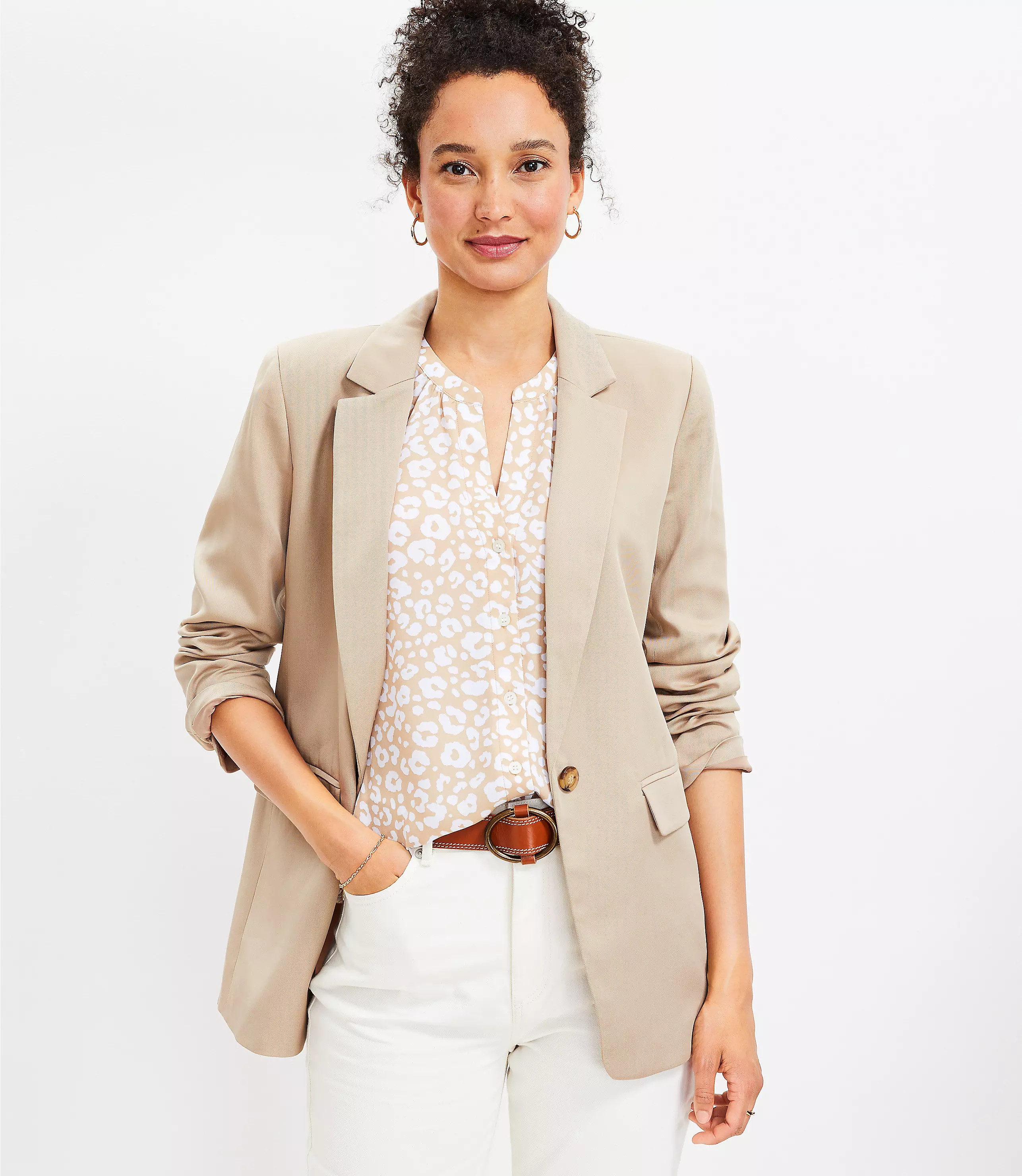 Petite Emory Long Modern Blazer | LOFT