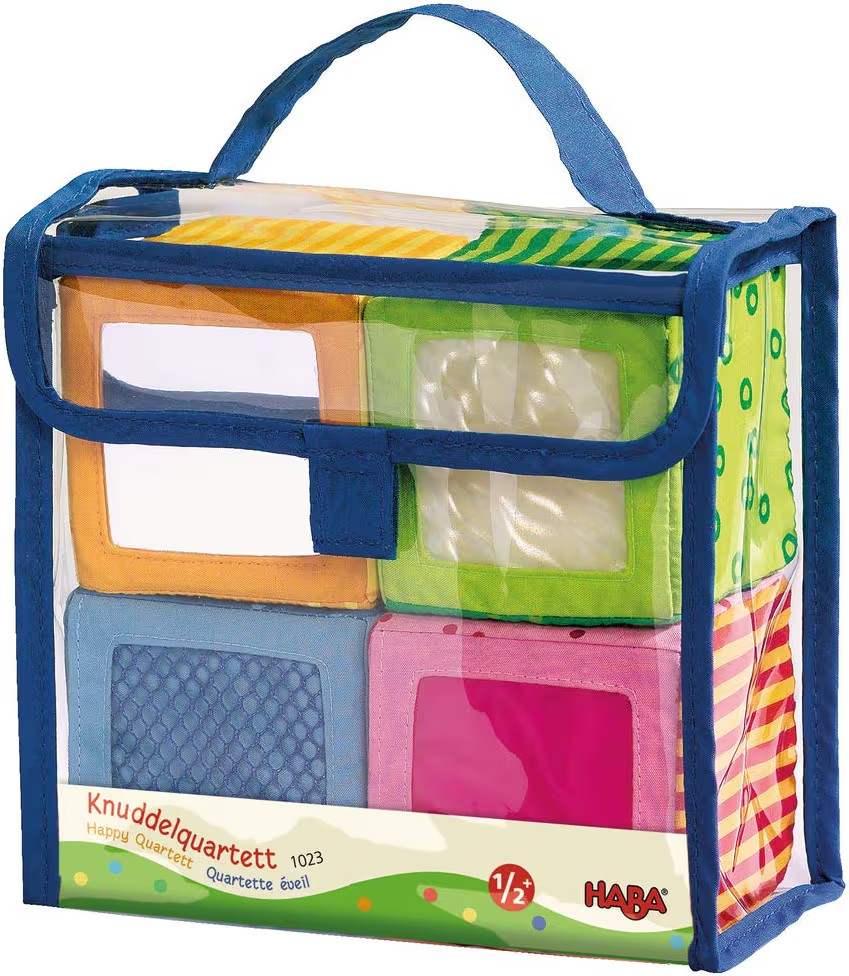 HABA Soft Blocks for Babies 6-24 Months, Happy Quartett Sensory Toy Features a Unique Sound & Tex... | Amazon (US)