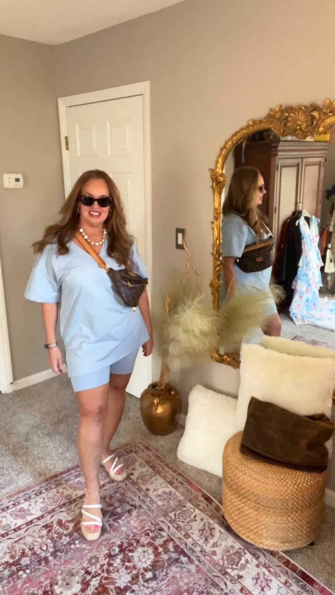 2 piece v neck tunic and biker shorts set. It offers great coverage while looking pulled together. Travel/ weekend/ athliesure 

#LTKselfcare #LTKmorningroutine #LTKfitnessgoals