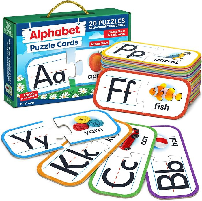 Alphabet Puzzle Games for Kindergarten - 26 Pairs Self-Correcting ABC Puzzles for Kids Ages 3-5 -... | Amazon (US)