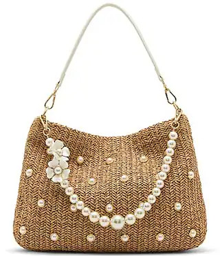 Betsey Johnson Straw Pearl Hobo Bag - Natural | Dillard's