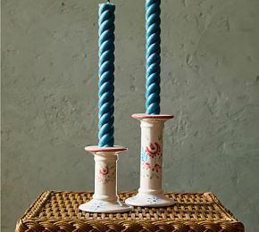 Penelope Hand-Painted Taper Candle Holder | GreenRow