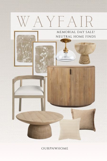 Neutral home favorites from the Wayfair Memorial Day Sale!

Fluted cabinet, ribbed cabinet, half moon cabinet, reeded sideboard, fluted coffee table, round coffee table, neutral furniture, upholstered dining chair, ding room furniture, neutral throw pillows, accent pillows, wood bowl, pedestal bowl, decorative bowl, home decor, floral artwork, botanical wall art, neutral wall art, semi-flush mount lighting

#LTKHome #LTKSaleAlert #LTKStyleTip