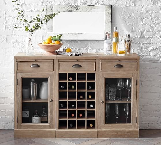 Modular Bar 54” Buffet With Wine Grid | Pottery Barn (US)