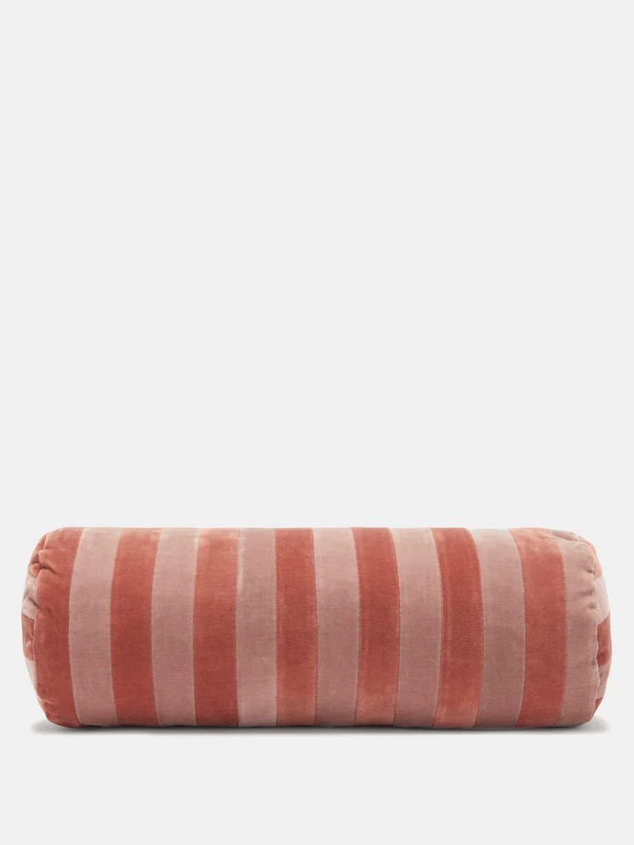 Striped cotton-velvet bolster cushion | Christina Lundsteen | Matches (US)