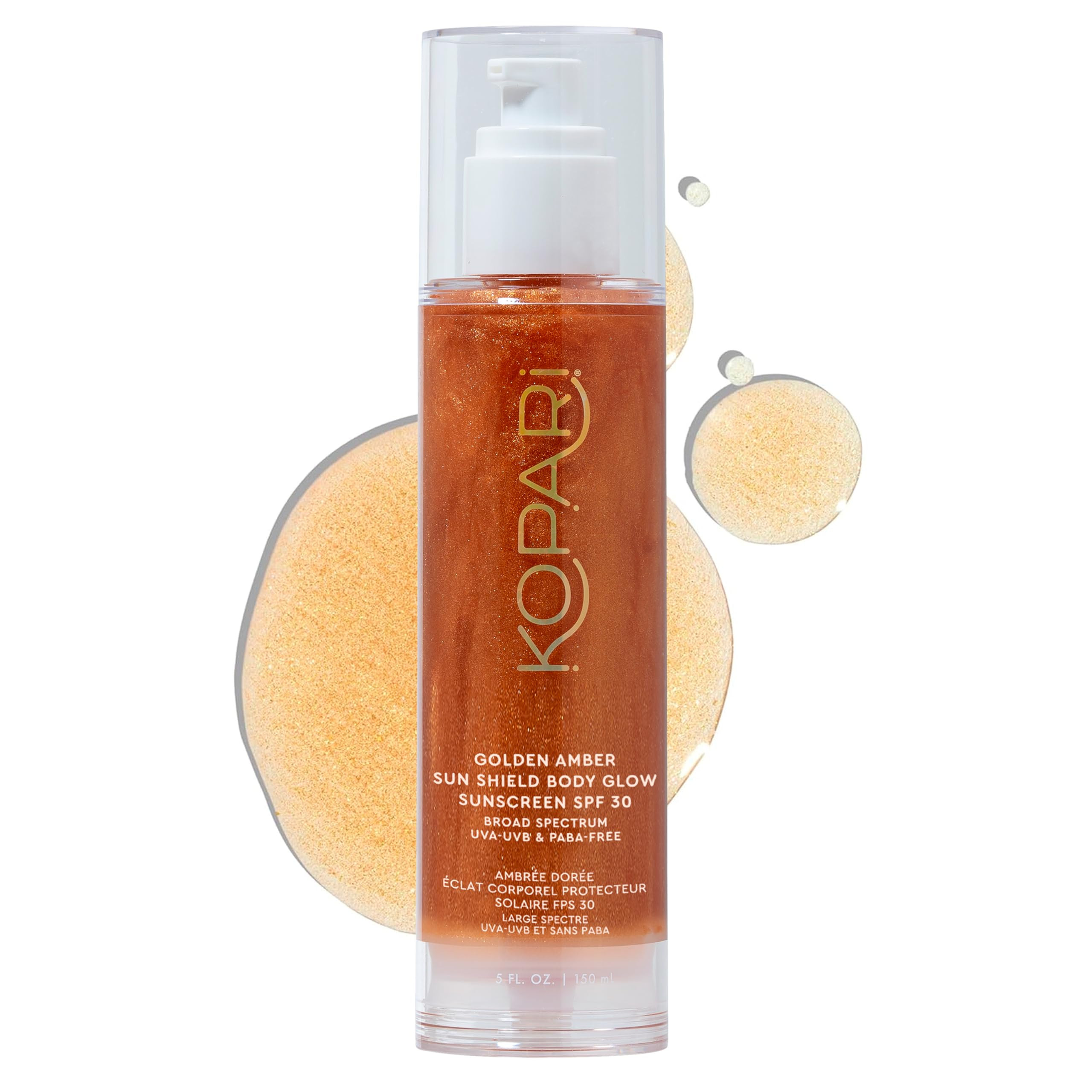 Kopari Sun Shield Body Glow, Broad Spectrum SPF 30, Lightweight Shimmering Gel Texture Absorbs Qu... | Amazon (US)