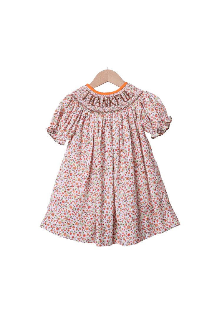 Smocked Thankful Floral Dress | The Smocked Flamingo