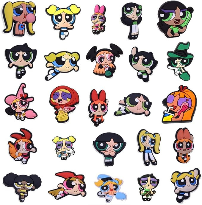 OCDSLYGB 25pcs Powerpuff Shoe Charm Shoe Accessories,Cartoon Shoe Charms,PVC Shoe Charms,Waterpro... | Amazon (UK)