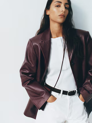 Pony Hair-Effect Leather Belt | Arket UK