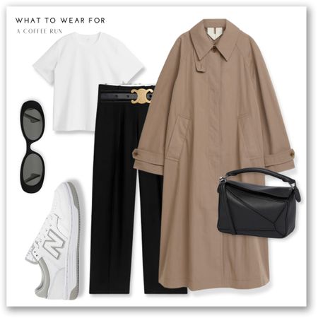 An easy spring look styling black trousers, white T-shirt, trench coat & new balance trainers 👟 

#LTKSeasonal #LTKeurope #LTKstyletip