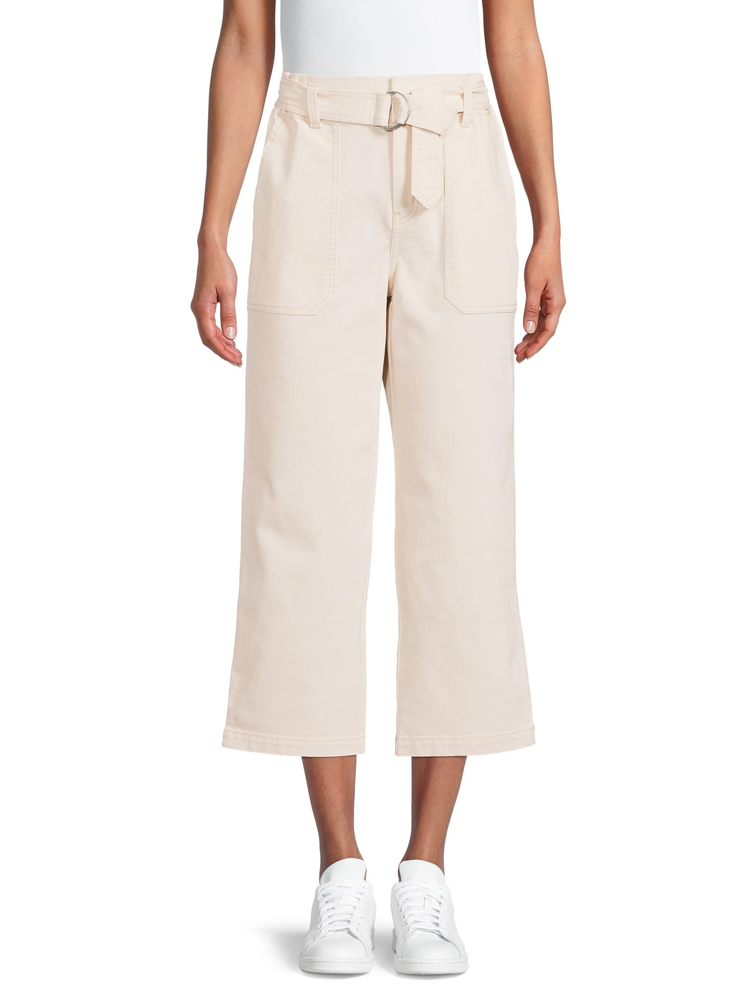 Time and Tru Women's Paperbag Belted Jeans | Walmart (US)