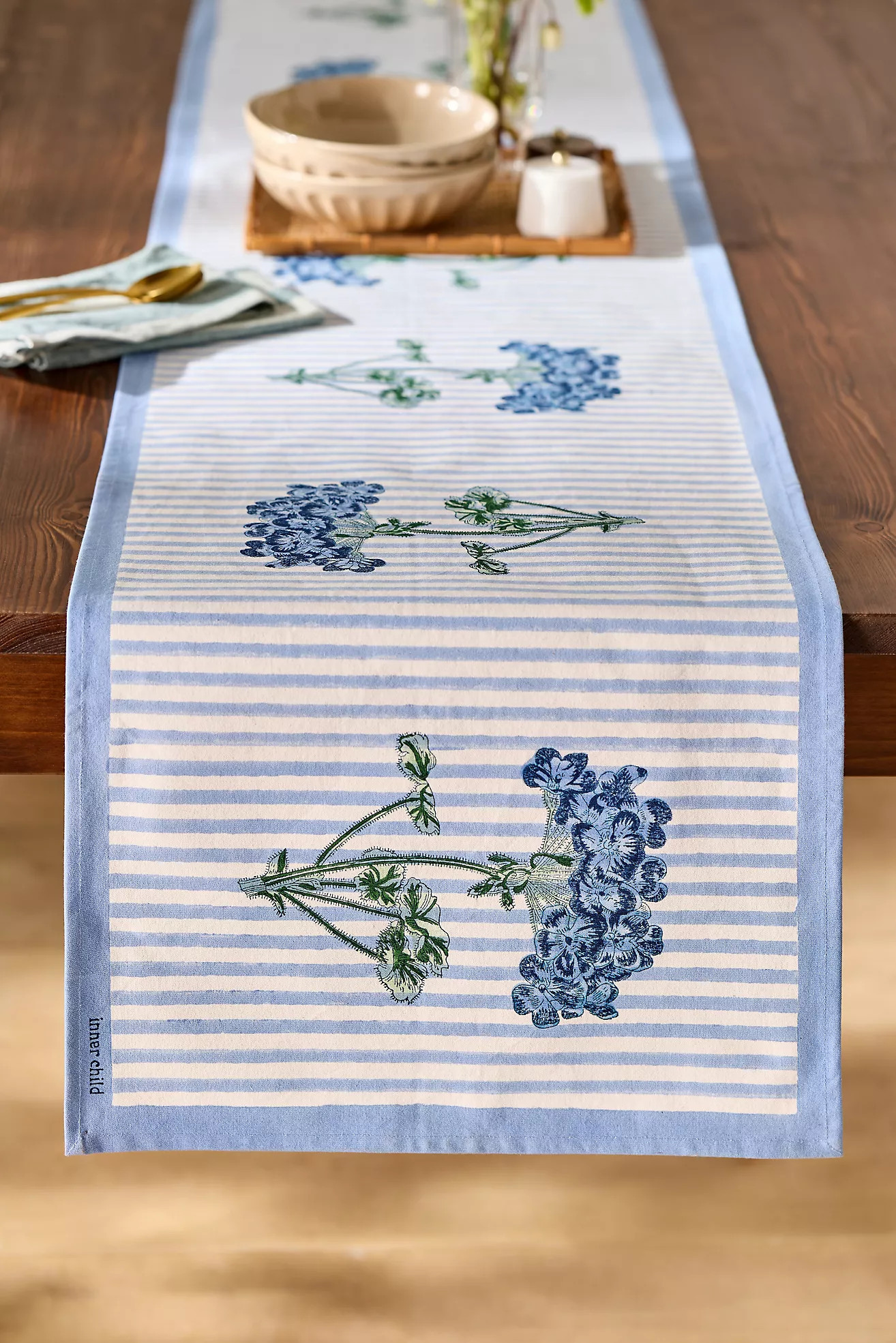 Inner Child Blue Hydrangea Table Runner | Anthropologie (US)