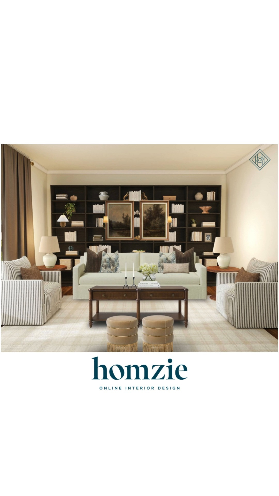 Cozy living room design featuring built in bookshelves, wall art, accent chairs, accent pillows, sofa, rug, lighting, decor, etc.

#LTKHome #LTKFinds #LTKFavorites #HomeStyleDaily 

 #LTKHome