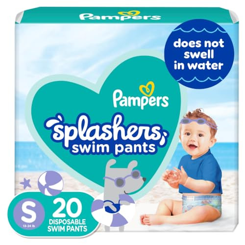 Pampers Splashers Swim Diapers - Size S, 20 Count, Gap-Free Disposable Baby Swim Pants | Amazon (US)