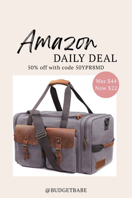 Amazing half off deal on this Amazon duffle travel bag weekend suitcase tote 

Use code 50YPR8MD

Ends today 5/31



#LTKtravel #LTKunder50 #LTKsalealert