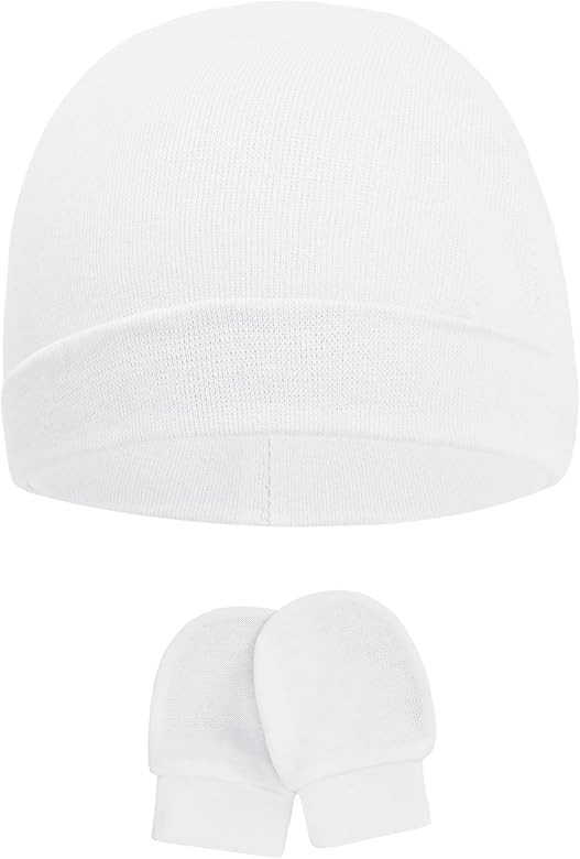 American Trends Baby Beanies for Boys Girls Newborn Infant Hat with Mittens Cute Cotton Hospital ... | Amazon (US)