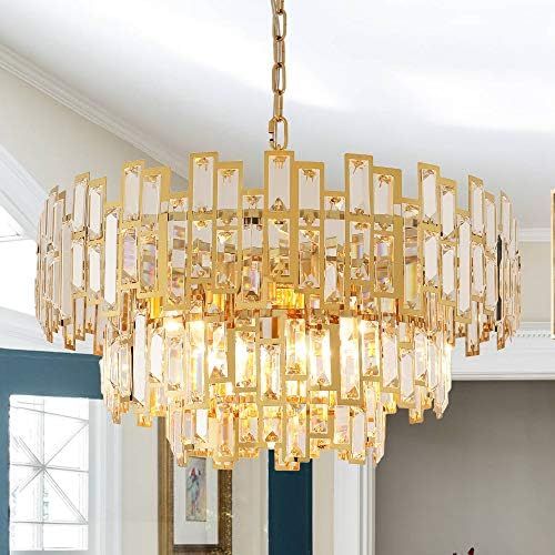 ANTILISHA Gold Chandeliers Modern Crystal Chandelier for Dining Rooms Bedroom Foyer Entryway Ceil... | Amazon (US)
