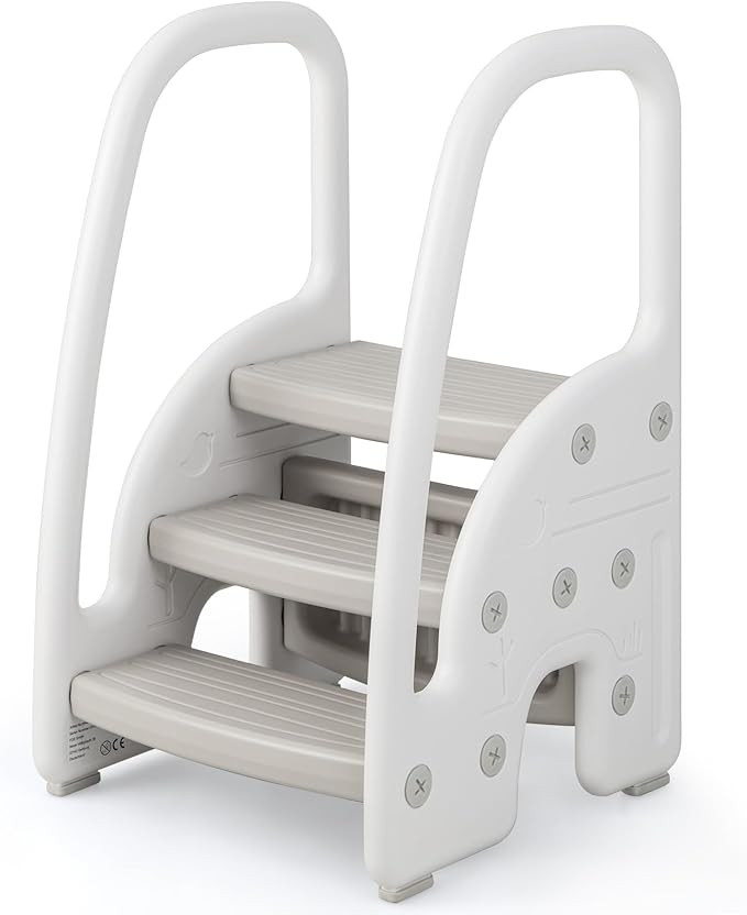 HONEY JOY Kitchen Step Stool for Toddlers, Children Plastic Tower Helper w/Handrails for Bathroom... | Amazon (US)