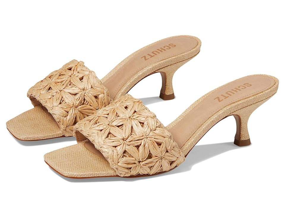 Schutz Dethalia Straw Women's Sandals Perola : 6.5 M, Leather | Zappos