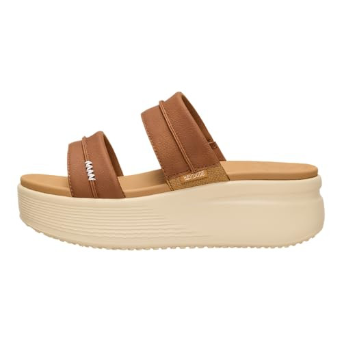 HEYDUDE Womens Austin Slide Classic Platform Sandal, Cognac Size 11 | Lightweight Everyday Slide | Amazon (US)