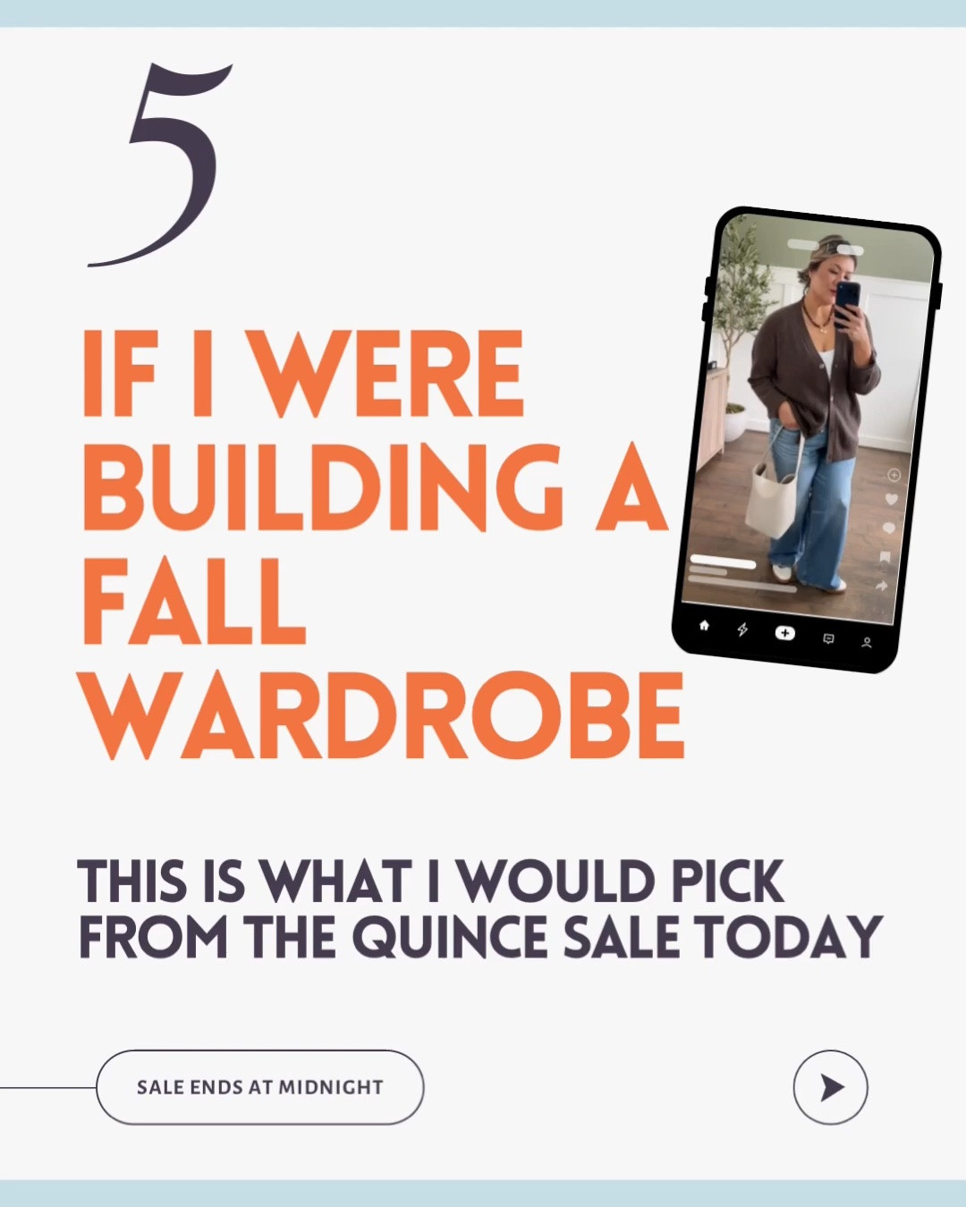One day sale — ends at midnight. 

Quince does this sale maybe once or twice a year. While the sale prices aren’t groundbreaking, it’s still nice to save a few dollars if what you’ve eyeing is part of the sale. 

There’s a lot on sale and you don’t need everything. I’ve shopped Quince for years and know what’s worth the spend! 

I put together 5 items that are included in the sale and that I’d recommend for anyone building a fall wardrobe.