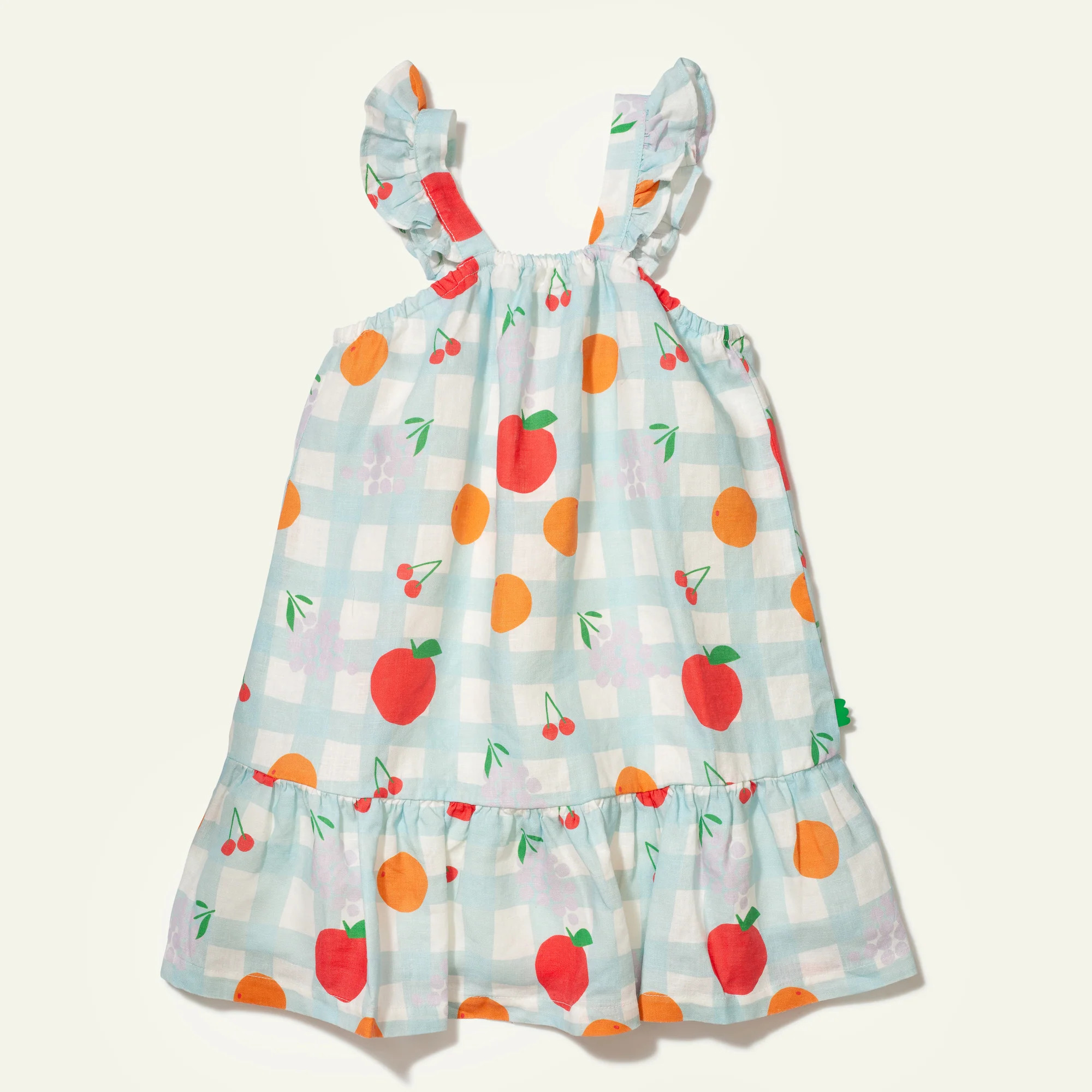 Linen Picnic Kid Ruffle Dress | Mon Coeur