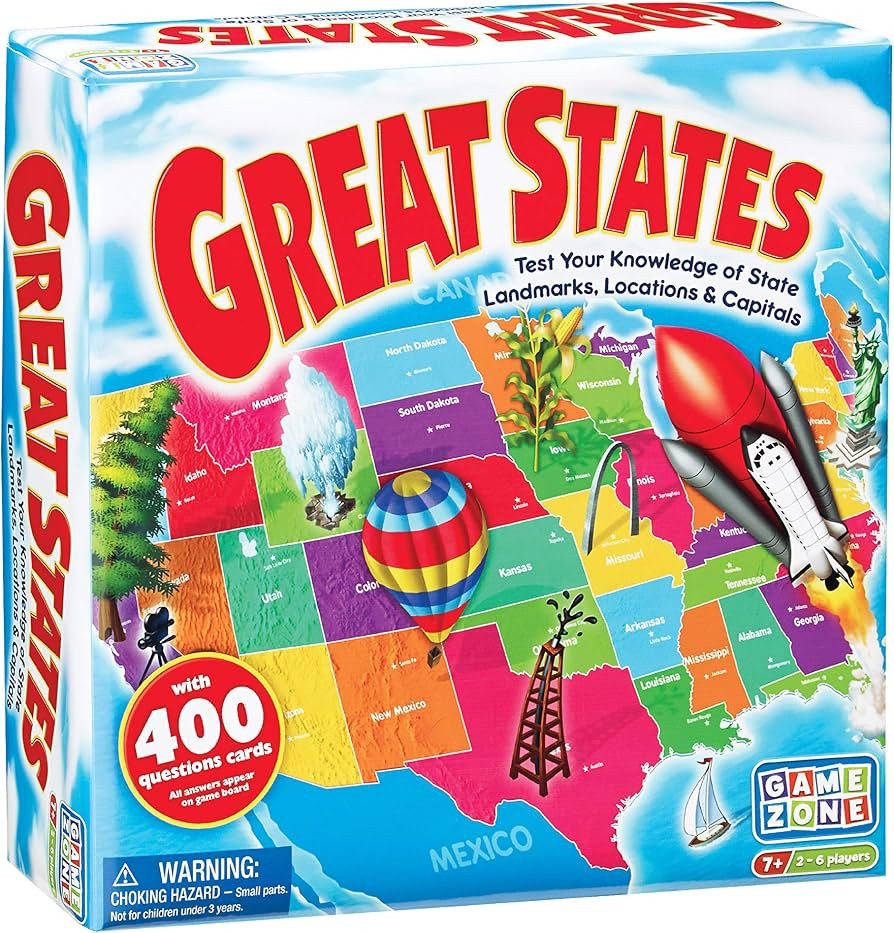 Game Zone Great States - Fun and Educational Geography Game for Ages 7+ - An Engaging Way to Lear... | Amazon (US)