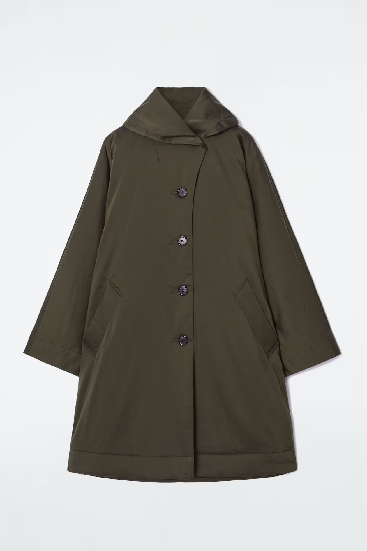 OVERSIZED SHAWL-COLLAR PADDED COAT - KHAKI | COS GB | COS UK