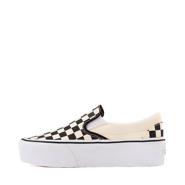 Vans Slip-On Stackform Checkerboard Skate Shoe - Black / White | Journeys