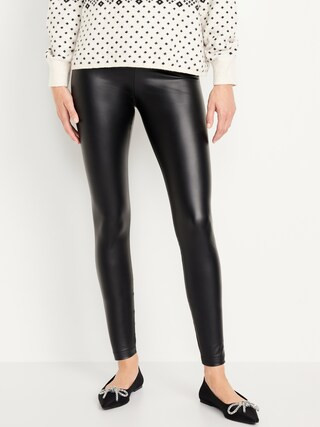 High-Waisted Faux Leather Leggings | Old Navy (US)